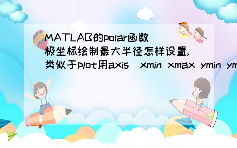 MATLAB的polar函数极坐标绘制最大半径怎样设置,类似于plot用axis(xmin xmax ymin ymax)一样的函数.