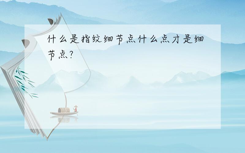 什么是指纹细节点什么点才是细节点?