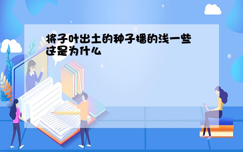 将子叶出土的种子播的浅一些 这是为什么