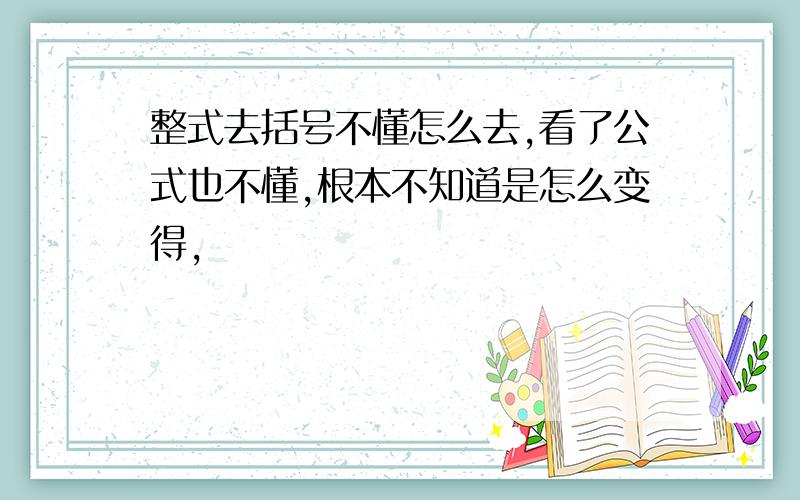 整式去括号不懂怎么去,看了公式也不懂,根本不知道是怎么变得,