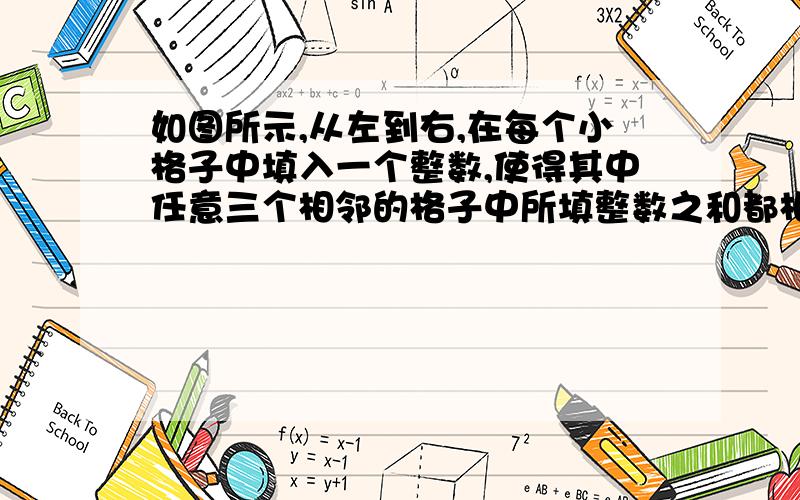 如图所示,从左到右,在每个小格子中填入一个整数,使得其中任意三个相邻的格子中所填整数之和都相等,那么第2009个数字是3 a b c -1 (中间空3个格子） 2…… 图就是下边的3 a b c -1 (中间空3个)