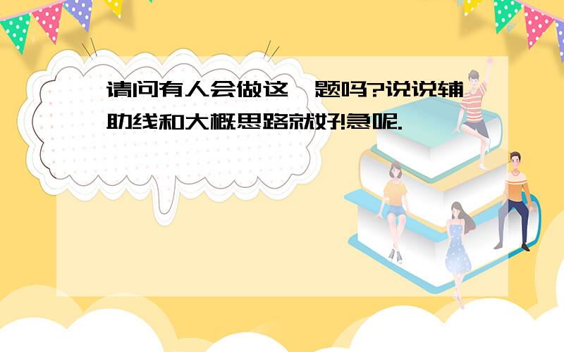 请问有人会做这一题吗?说说辅助线和大概思路就好!急呢.