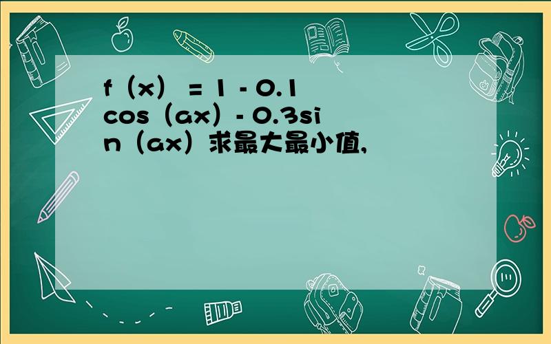 f（x） = 1 - 0.1cos（ax）- 0.3sin（ax）求最大最小值,