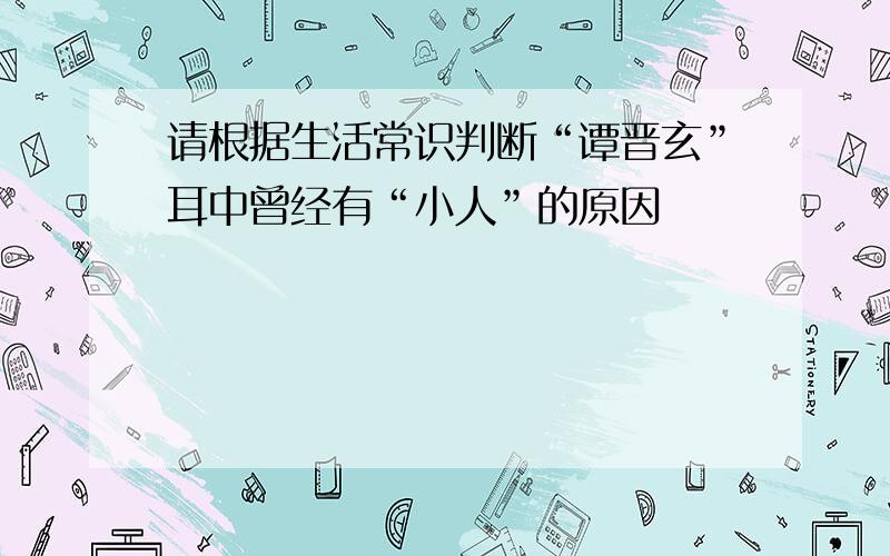 请根据生活常识判断“谭晋玄”耳中曾经有“小人”的原因