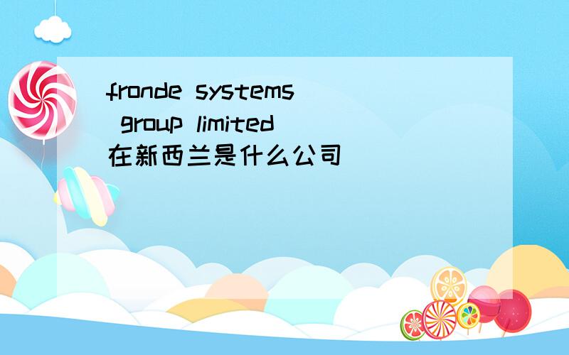 fronde systems group limited在新西兰是什么公司