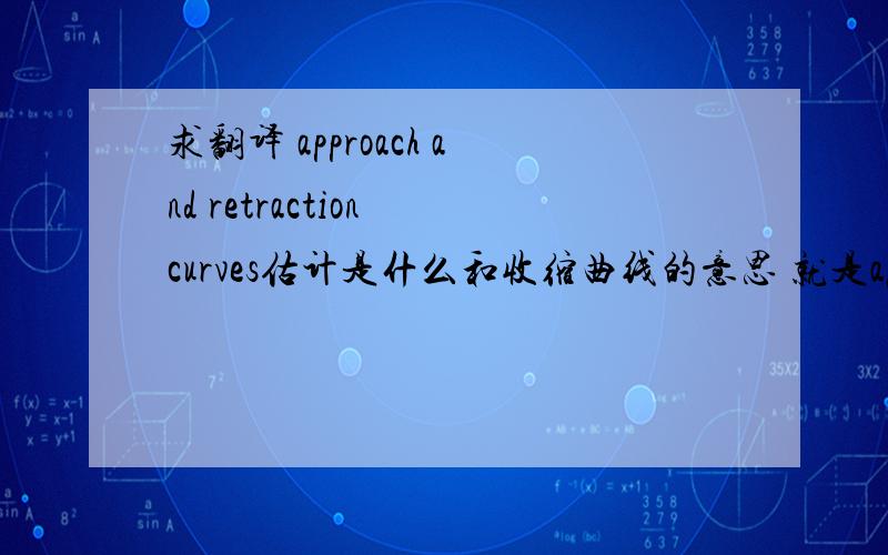 求翻译 approach and retraction curves估计是什么和收缩曲线的意思 就是approach不知道怎么翻译过来,跪求解释,我爱你