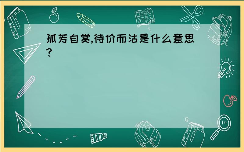 孤芳自赏,待价而沽是什么意思?