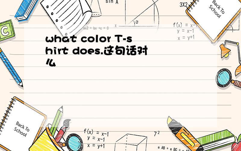 what color T-shirt does.这句话对么