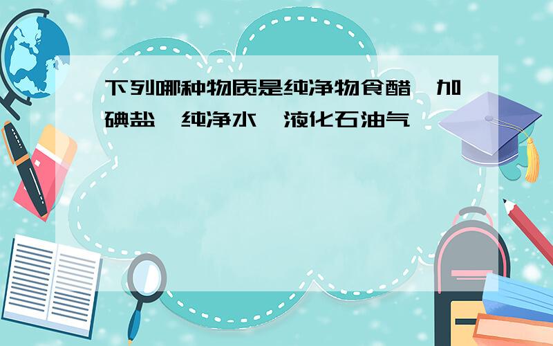 下列哪种物质是纯净物食醋、加碘盐、纯净水、液化石油气