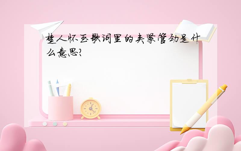 楚人怀玉歌词里的夹紧管劲是什么意思?