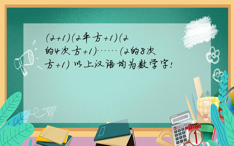 （2+1）（2平方+1）（2的4次方+1）……（2的8次方+1） 以上汉语均为数学字!