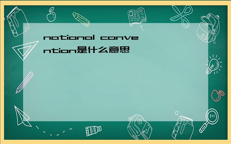 national convention是什么意思