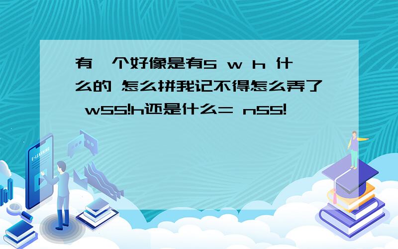 有一个好像是有5 w h 什么的 怎么拼我记不得怎么弄了 w55!h还是什么= n55!