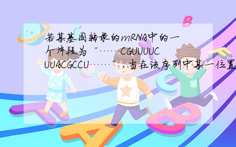 若某基因转录的mRNA中的一个片段为“……CGUUUUCUUACGCCU……”,当在该序列中某一位置添加了一个碱基,则在表达时可能发生（ ）（1）肽链提前中断 （2）肽链延长 （3）没有变化 （4）不能表