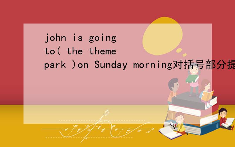 john is going to( the theme park )on Sunday morning对括号部分提问