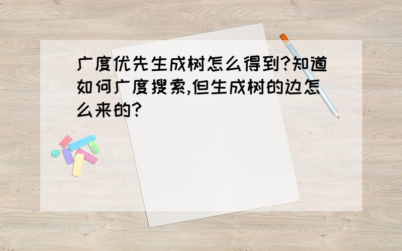 广度优先生成树怎么得到?知道如何广度搜索,但生成树的边怎么来的?