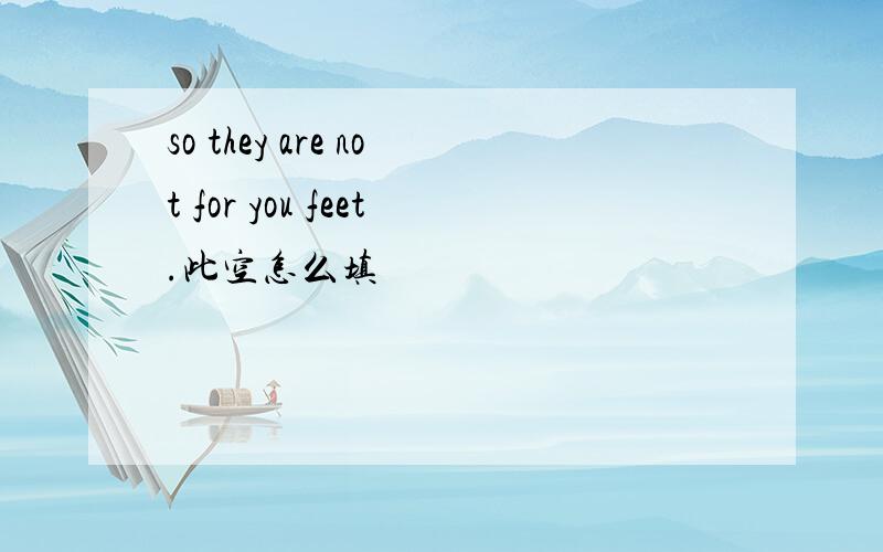 so they are not for you feet.此空怎么填
