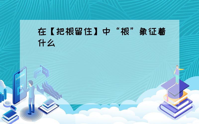 在【把根留住】中“根”象征着什么