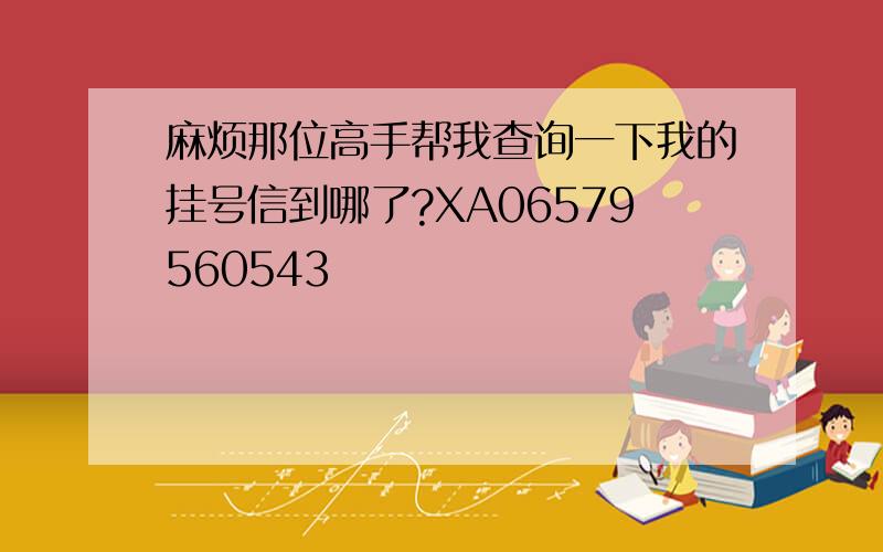 麻烦那位高手帮我查询一下我的挂号信到哪了?XA06579560543