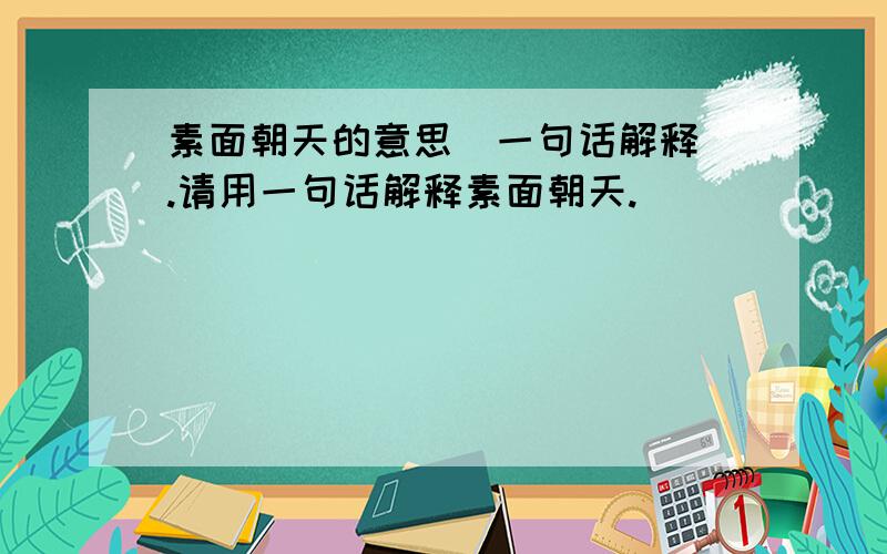 素面朝天的意思（一句话解释）.请用一句话解释素面朝天.