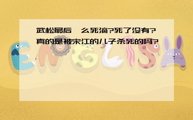 武松最后咋么死滴?死了没有?真的是被宋江的儿子杀死的吗?