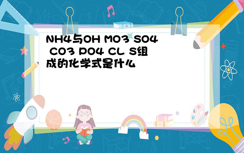 NH4与OH MO3 SO4 CO3 PO4 CL S组成的化学式是什么