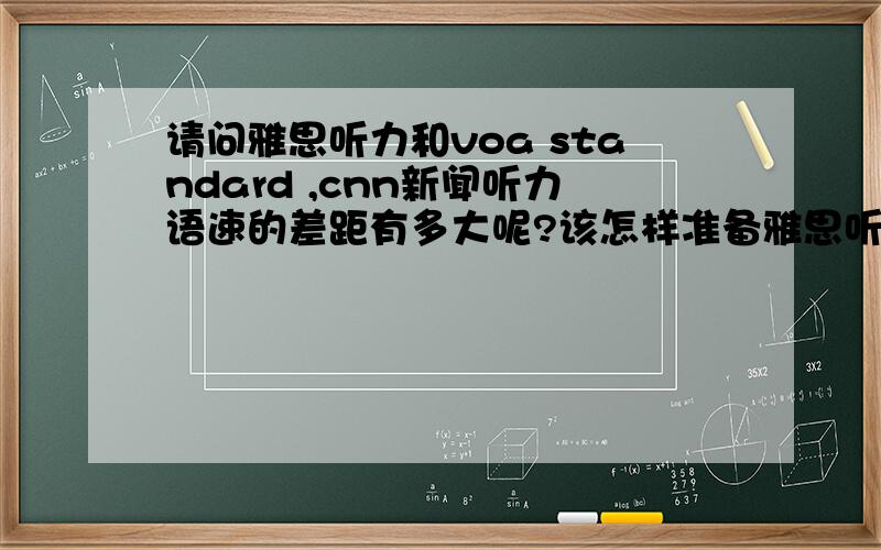 请问雅思听力和voa standard ,cnn新闻听力语速的差距有多大呢?该怎样准备雅思听力呢