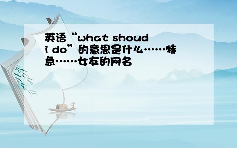 英语“what shoud i do”的意思是什么……特急……女友的网名