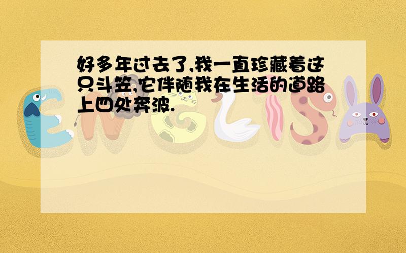 好多年过去了,我一直珍藏着这只斗笠,它伴随我在生活的道路上四处奔波.