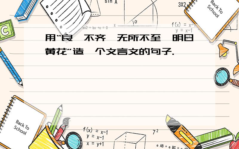 用“良莠不齐、无所不至、明日黄花”造一个文言文的句子.