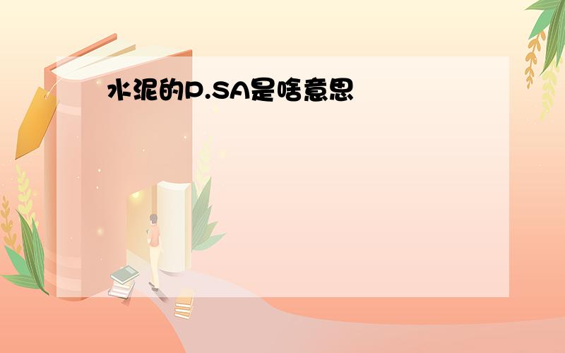 水泥的P.SA是啥意思