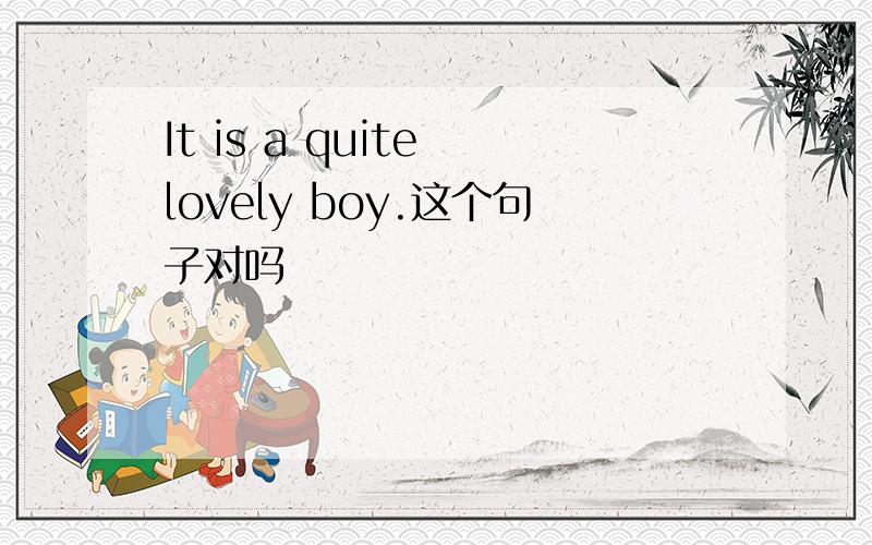 It is a quite lovely boy.这个句子对吗