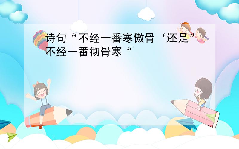 诗句“不经一番寒傲骨‘还是”不经一番彻骨寒“