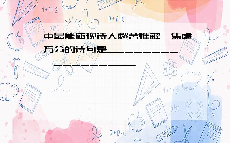 中最能体现诗人愁苦难解、焦虑万分的诗句是________,_________.