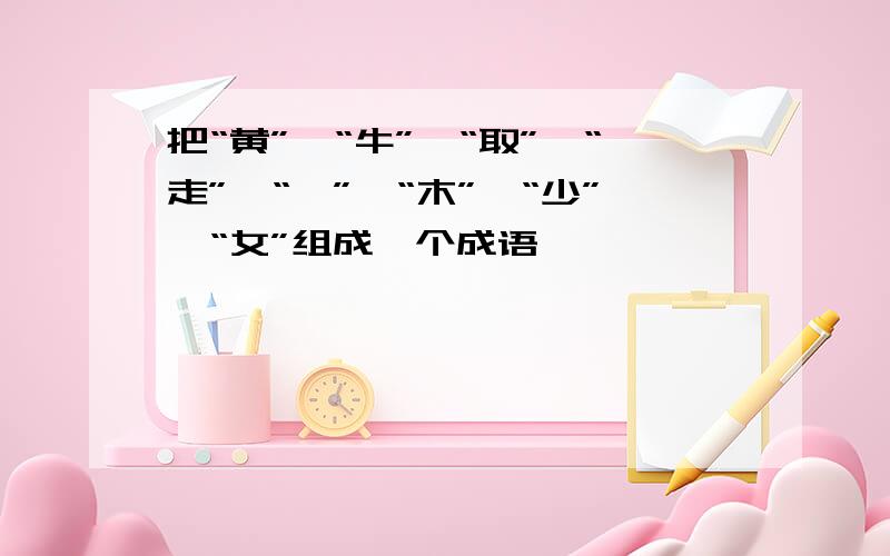 把“黄”,“牛”,“取”,“走”,“一”,“木”,“少”,“女”组成一个成语