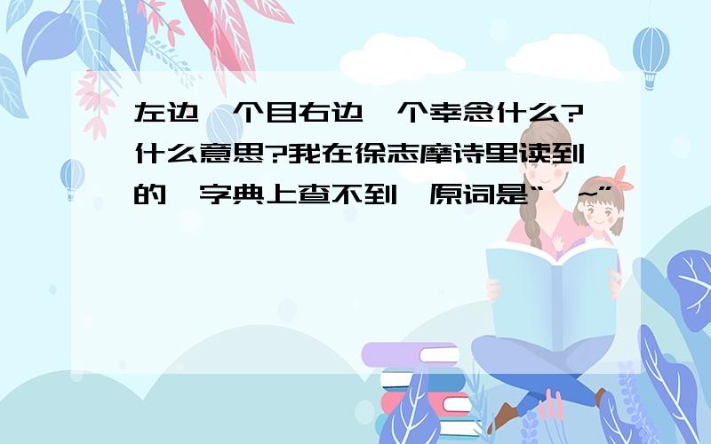 左边一个目右边一个幸念什么?什么意思?我在徐志摩诗里读到的,字典上查不到,原词是“瞑~”