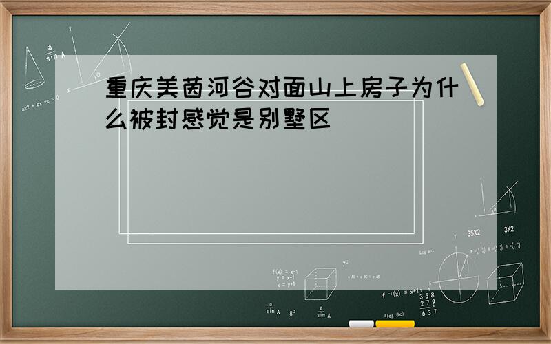 重庆美茵河谷对面山上房子为什么被封感觉是别墅区