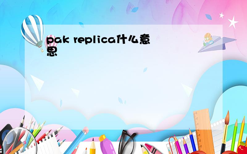 pak replica什么意思