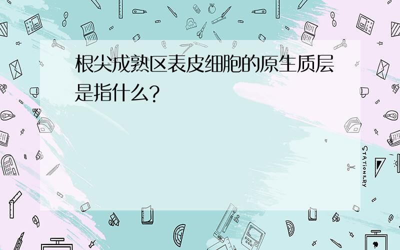 根尖成熟区表皮细胞的原生质层是指什么?