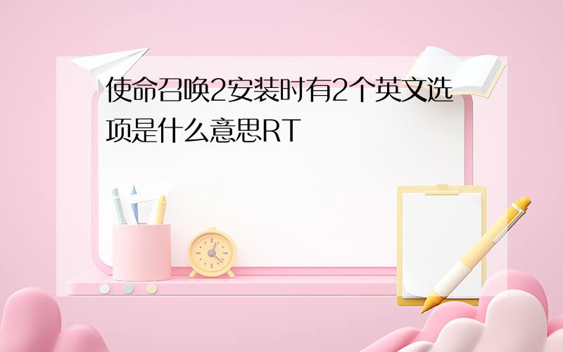 使命召唤2安装时有2个英文选项是什么意思RT