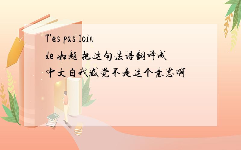 T'es pas loin de 如题 把这句法语翻译成中文自我感觉不是这个意思啊