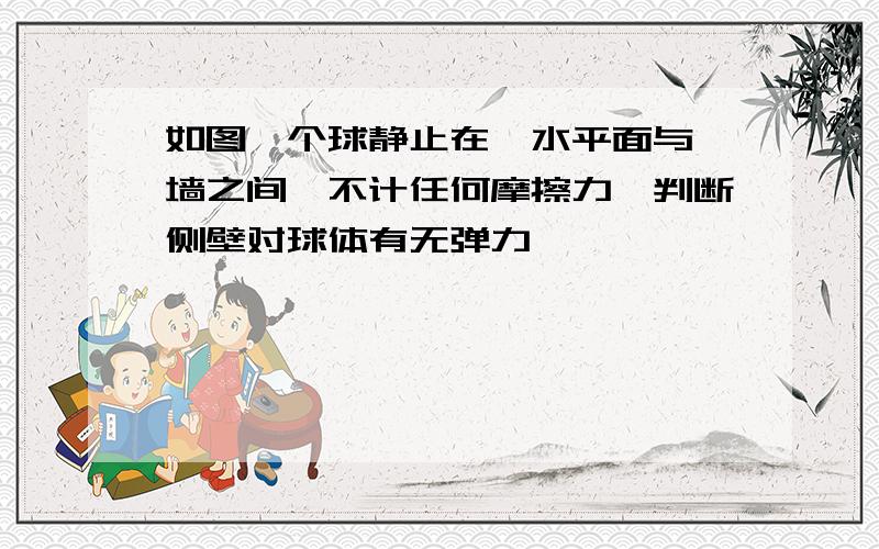 如图一个球静止在一水平面与一墙之间,不计任何摩擦力,判断侧壁对球体有无弹力