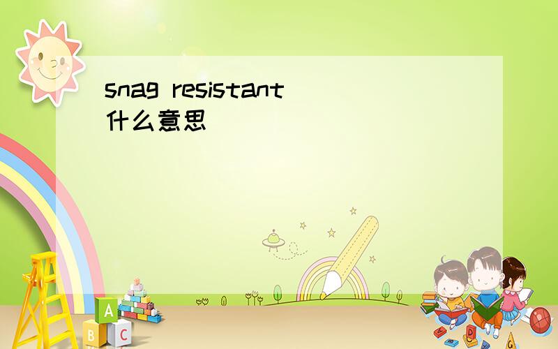 snag resistant什么意思