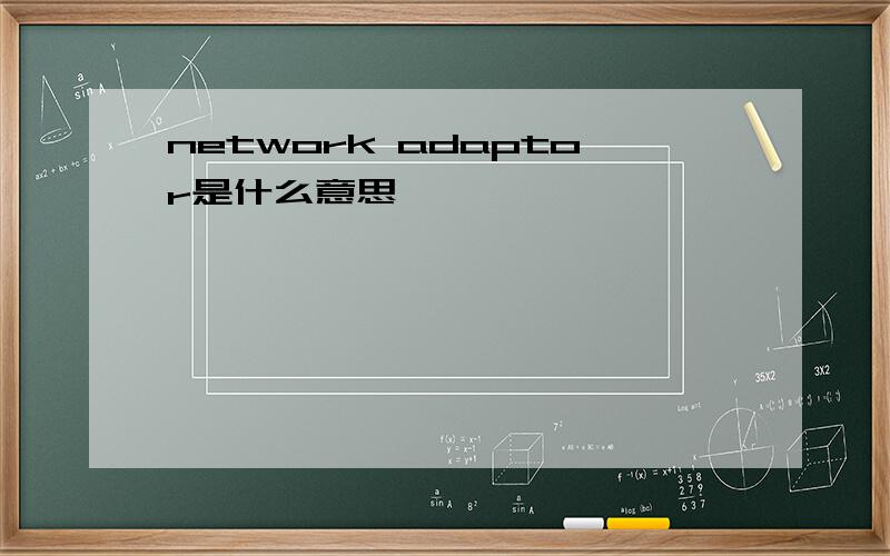 network adaptor是什么意思