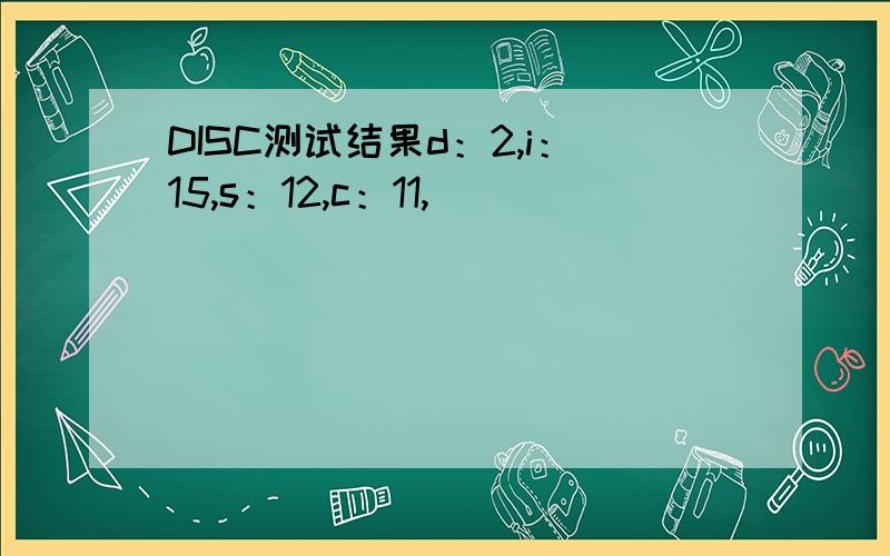 DISC测试结果d：2,i：15,s：12,c：11,