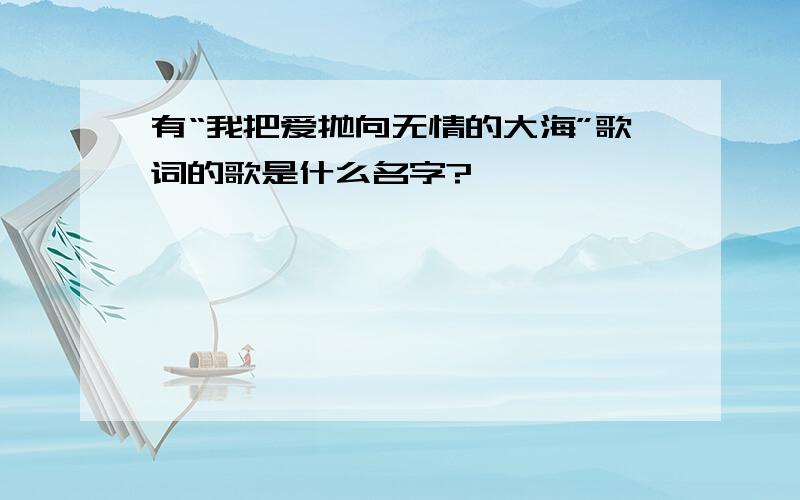 有“我把爱抛向无情的大海”歌词的歌是什么名字?