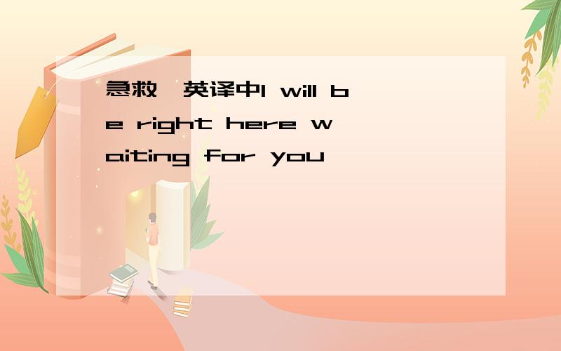 急救,英译中I will be right here waiting for you