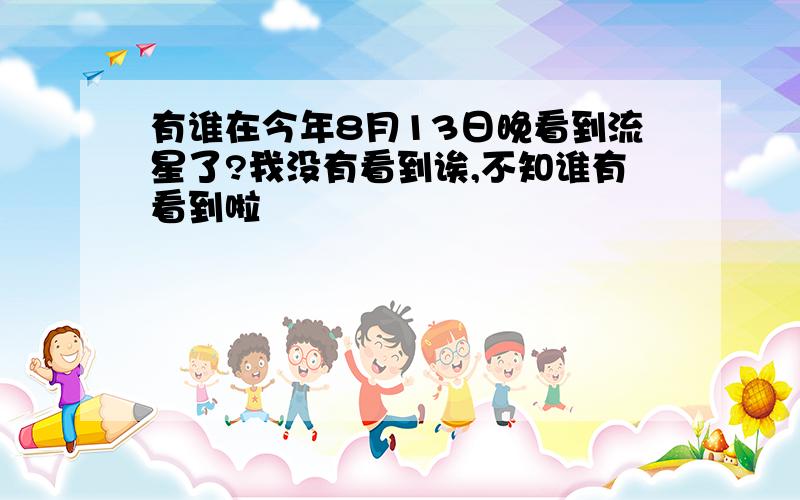 有谁在今年8月13日晚看到流星了?我没有看到诶,不知谁有看到啦