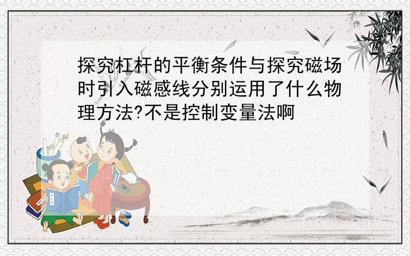 探究杠杆的平衡条件与探究磁场时引入磁感线分别运用了什么物理方法?不是控制变量法啊