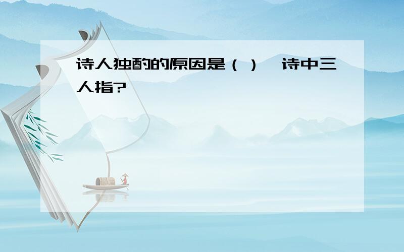 诗人独酌的原因是（）,诗中三人指?